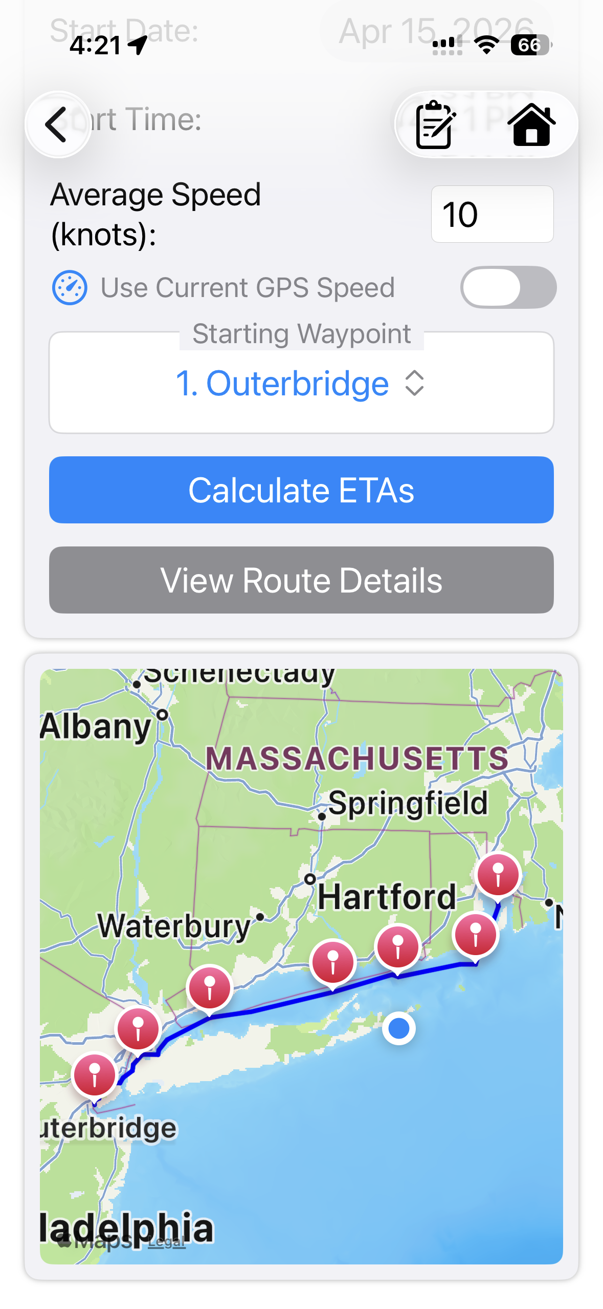 Route map overview